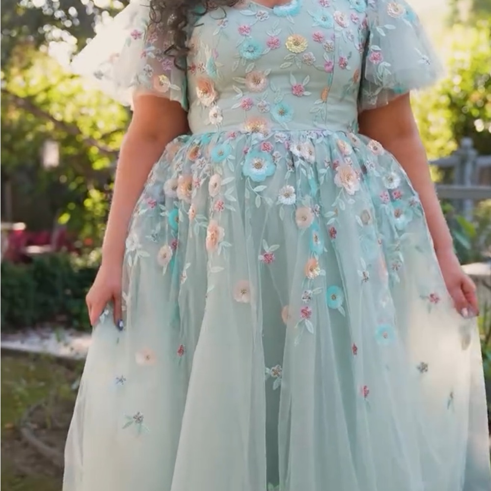 JESSARAE XXL Floral Embroidered Dress